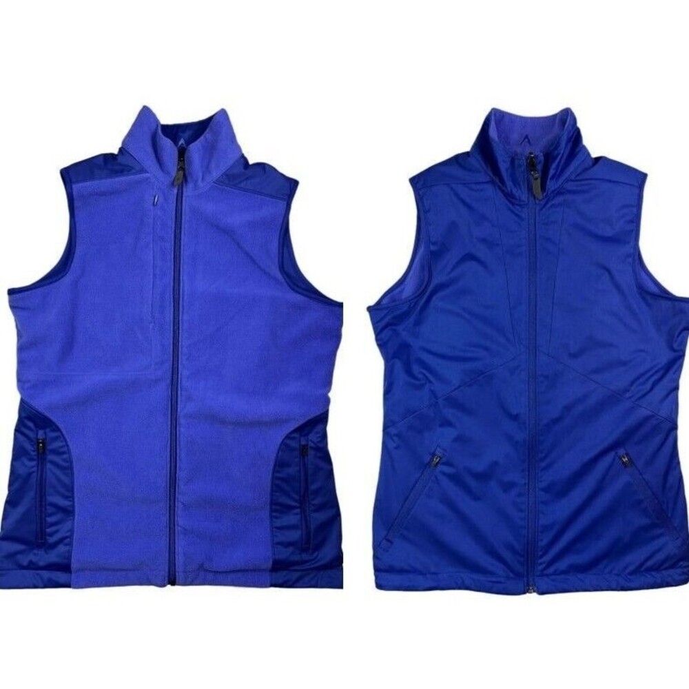 Antigua Purple Activewear Women's Reversible Vest w Zip Pockets Size M NWOT